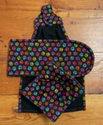 Matching kitchen set in colour paw print fabric