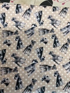 Pattern of dogs on polka dots