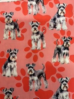 Schnauzers on a pink background