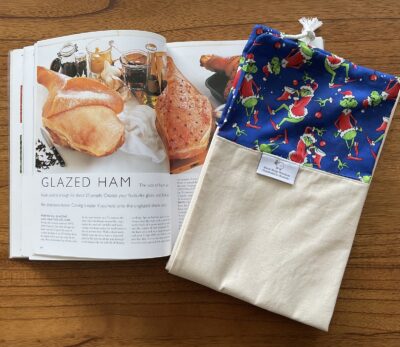 Handmade Christmas ham bag, Grinch - Blue design