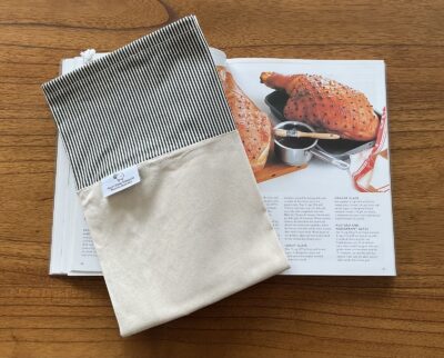 Handmade Christmas ham bag, Stripes - Green design