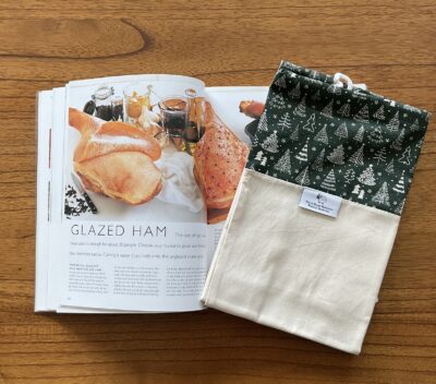 Handmade Christmas ham bag, Trees - Green design