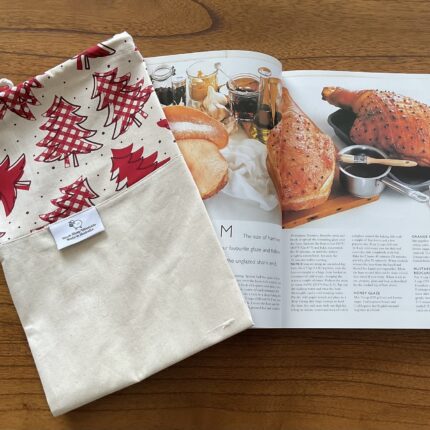 Handmade Christmas ham bag, Trees - Red Large design