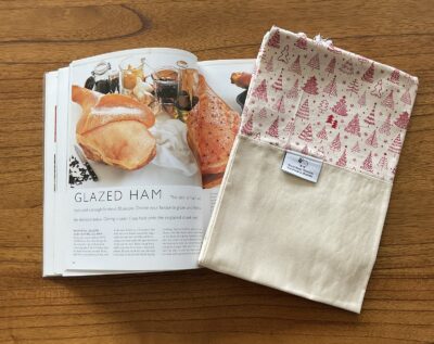 Handmade Christmas ham bag, Trees - Red Small design